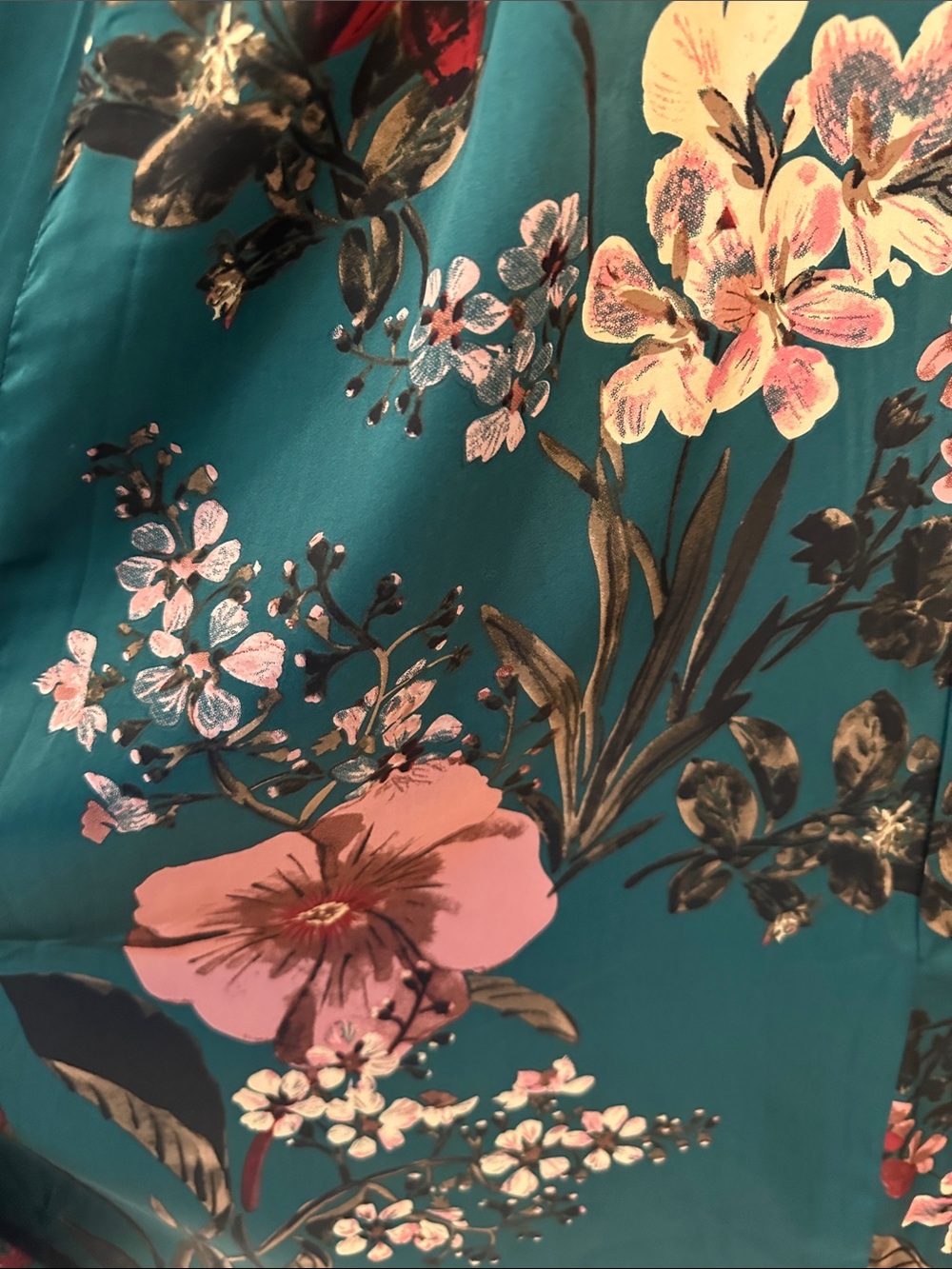 Lulus Still The One Emerald Green Floral Print Satin Maxi Dress - Size S - Picture 4 of 7